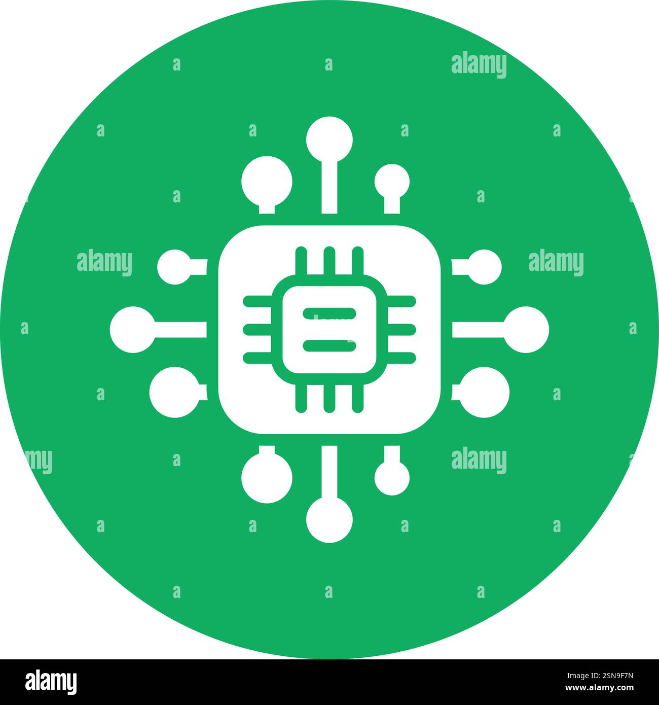 Microprocessor Vector Icon Design Illustration Stock Vector