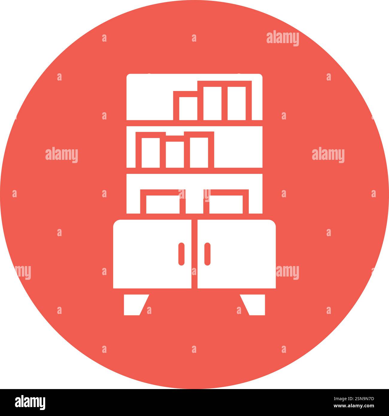 Bookshelf Vector Icon Design Illustration Stock Vector