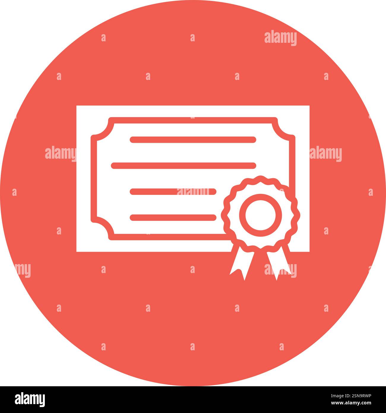 Certificate Vector Icon Design Illustration Stock Vector