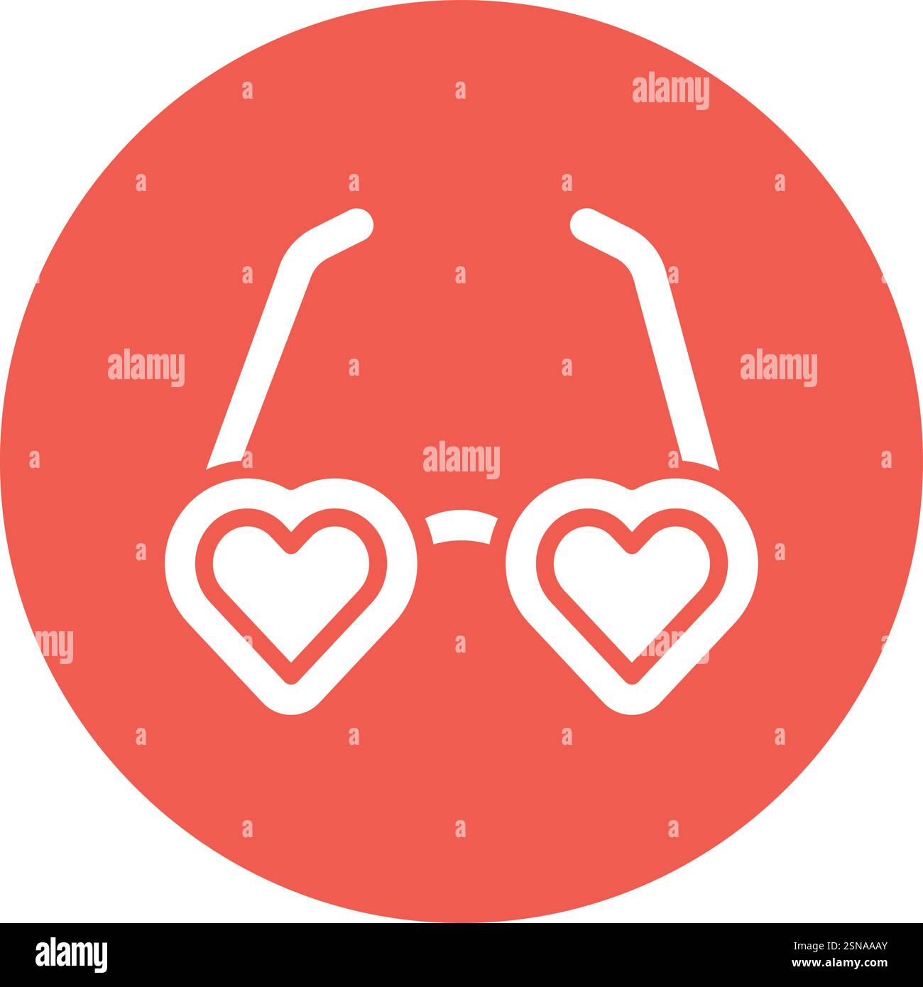 Heart Glasses Vector Icon Design Illustration Stock Vector