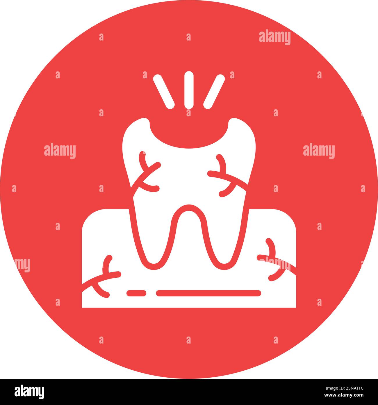 Broken Tooth Vector Icon Design Illustration Stock Vector