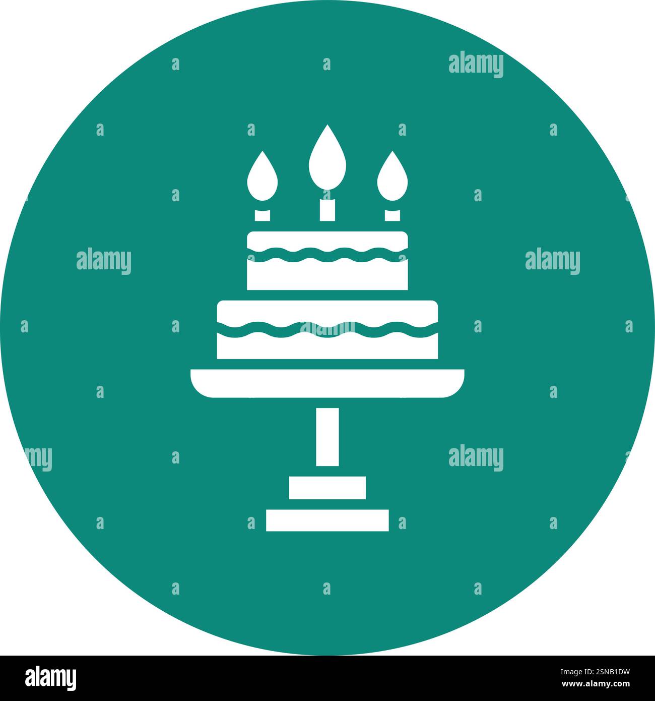 Birthday Cake Vector Icon Design Illustration Stock Vector