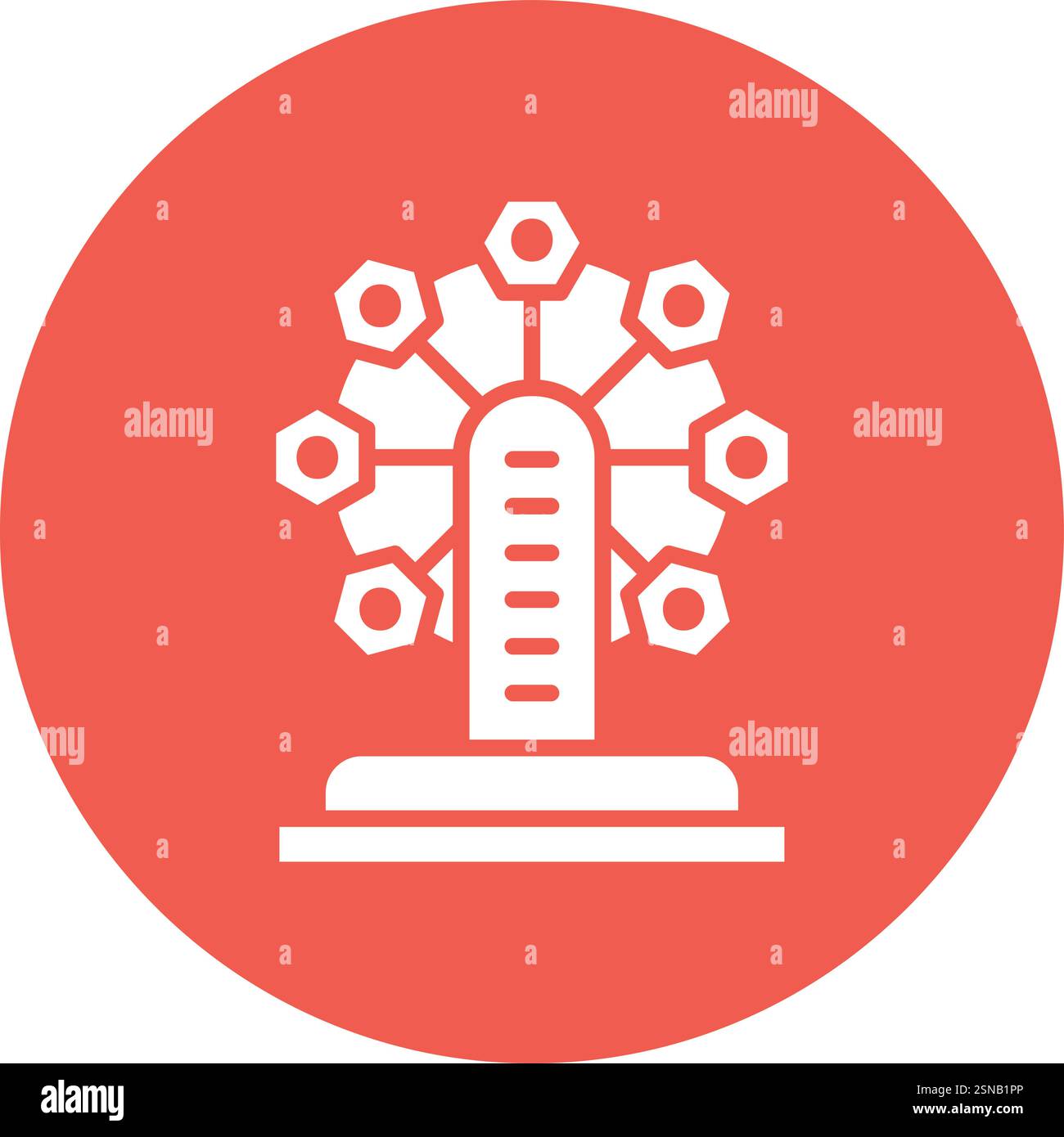 Ferris Wheel Vector Icon Design Illustration Stock Vector