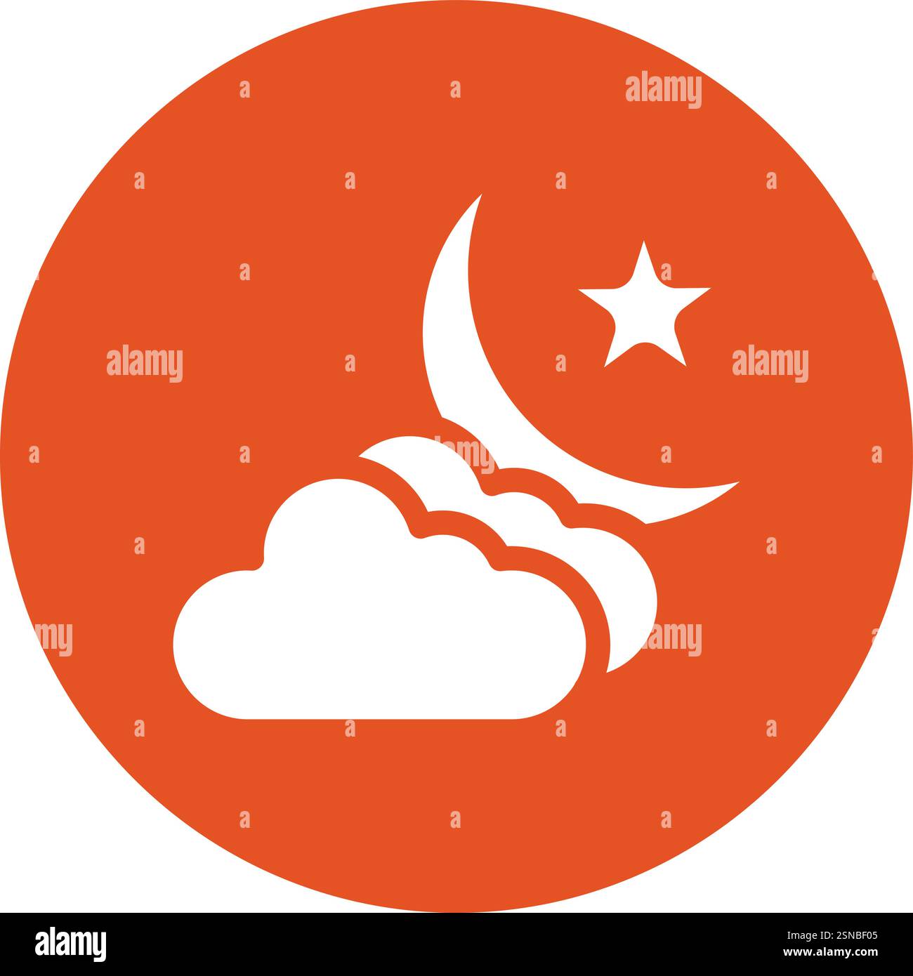 Cloud And Moon Vector Icon Design Illustration Stock Vector
