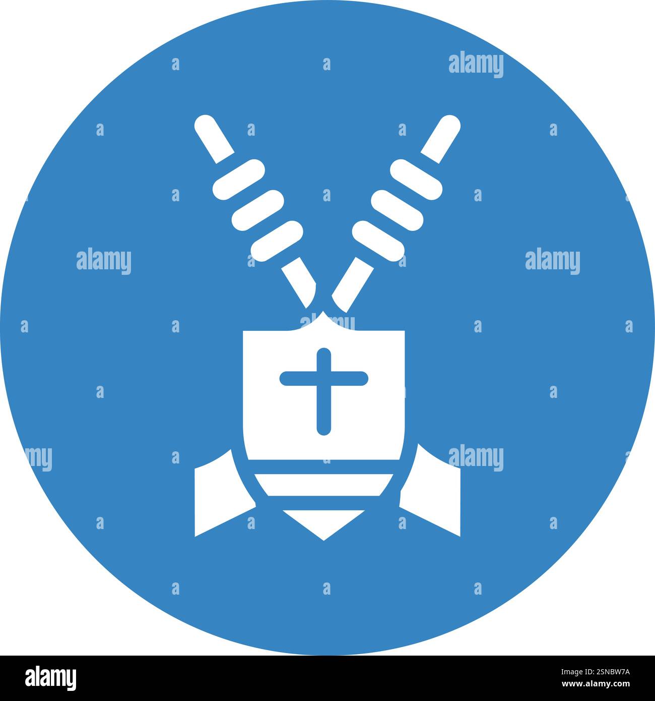 Shield with spear Vector Icon Design Illustration Stock Vector