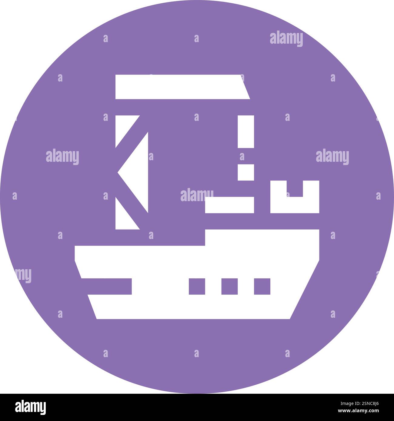 Cargo Ship Vector Icon Design Illustration Stock Vector