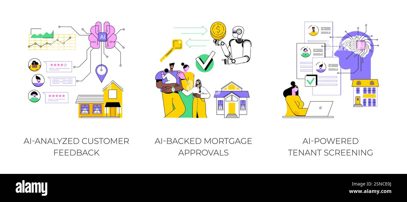 Real Estate Management with AI abstract concept vector illustrations ...