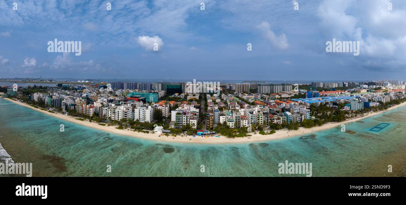 Aerial Cityscape About Beach Side Of Hulhumale Hulhumale Is The Second 
