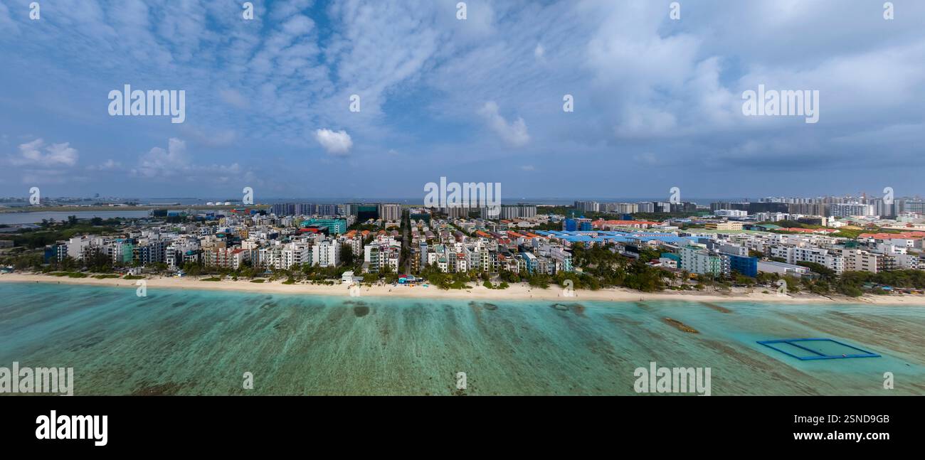 Aerial Cityscape About Beach Side Of Hulhumale Hulhumale Is The Second 