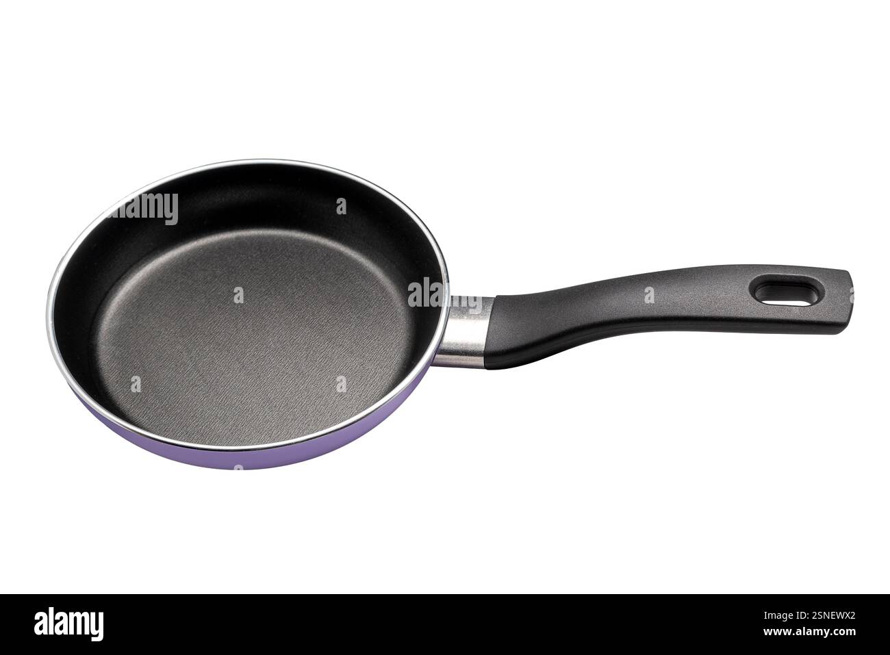Non-stick stainless steel frying pan isolated on white with clipping path included Stock Photo