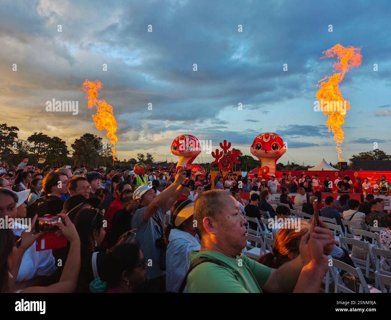 Auckland, New Zealand. 13th Feb, 2025. People attend a Lantern Festival