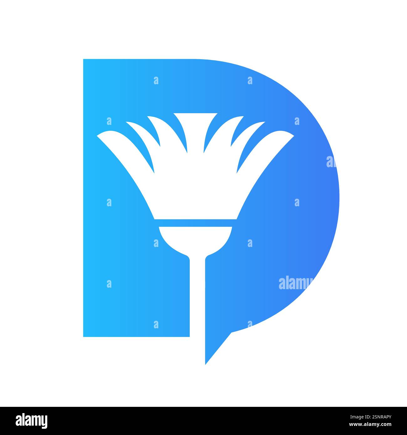 Minimal Clean Logo On Letter D Combine With Cleaning Brush Symbol ...