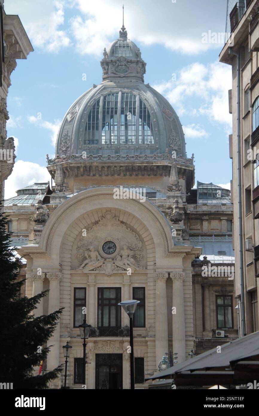 View of the historical CEC Palace (Romanian: Palatul CEC) in downtown ...