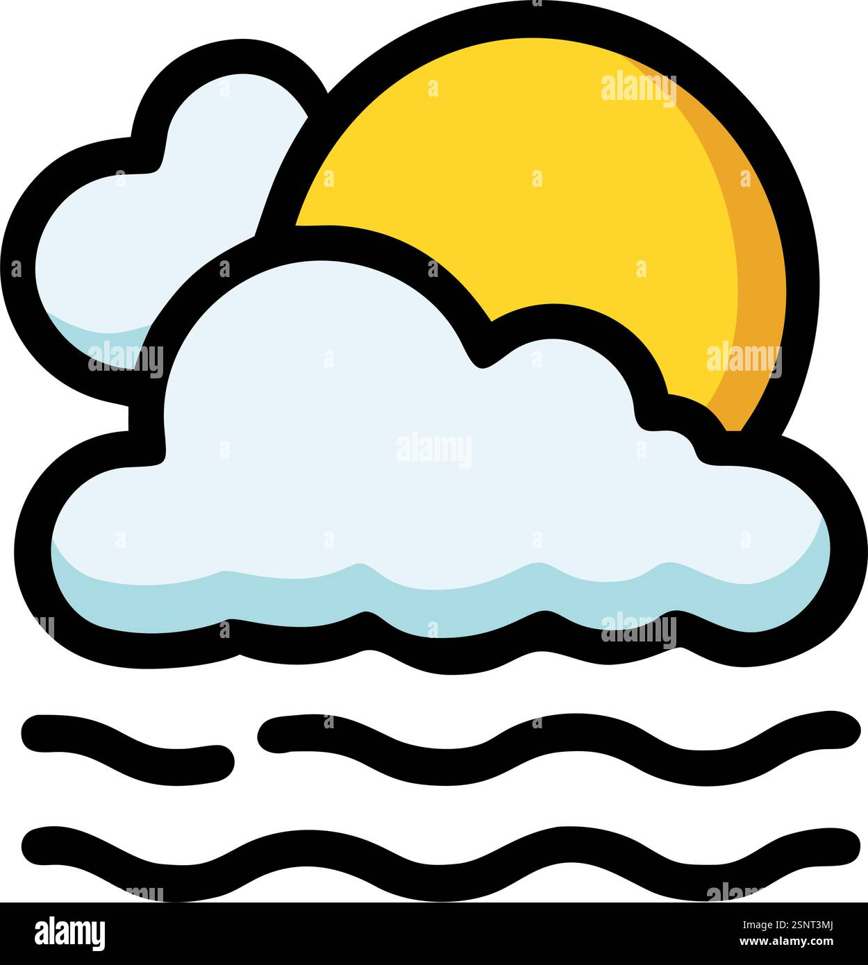 Cloudy ocean weather illustration Stock Vector Image & Art - Alamy