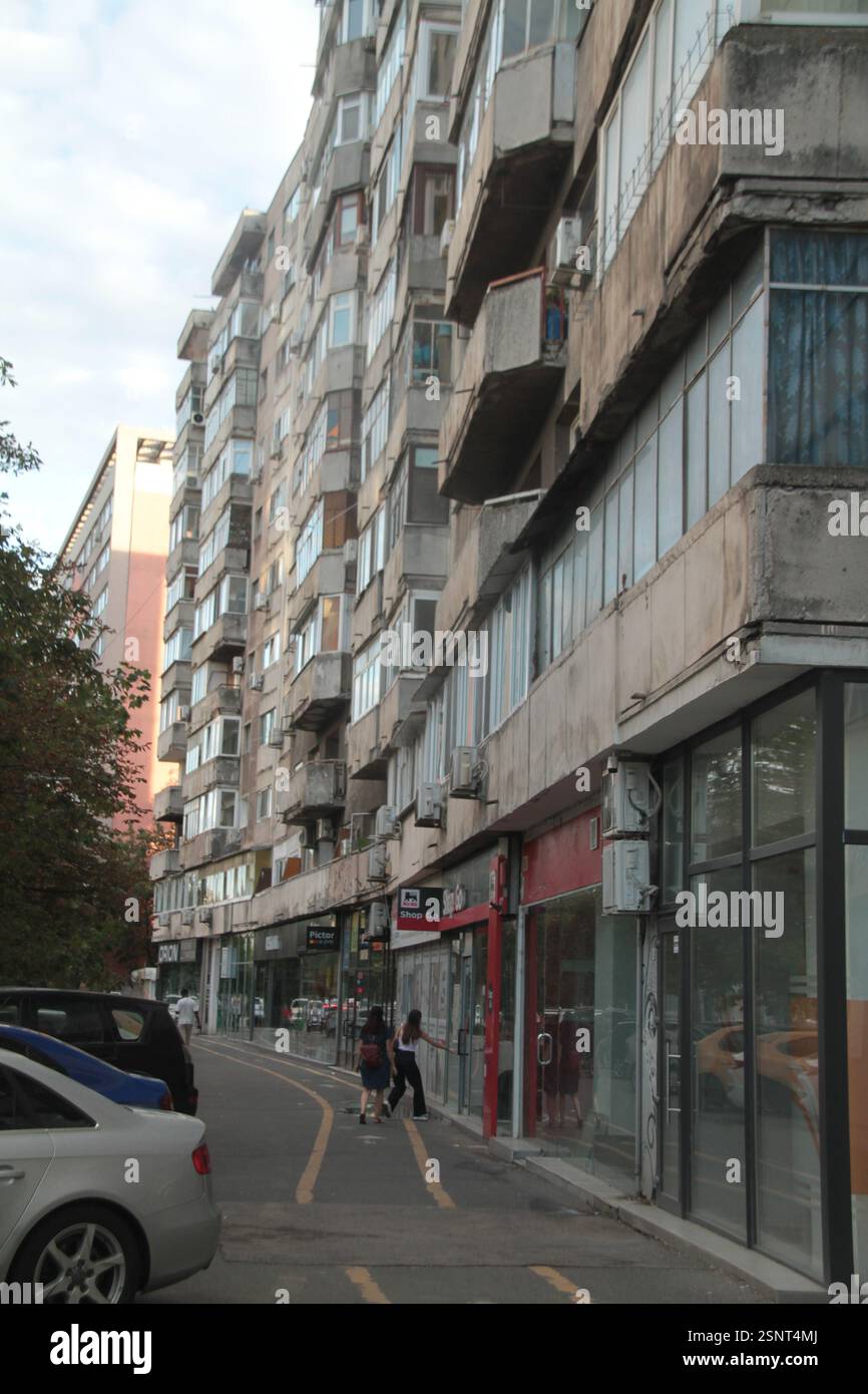 Bucharest, Romania. Communist-era apartment buildings in the Colentina ...