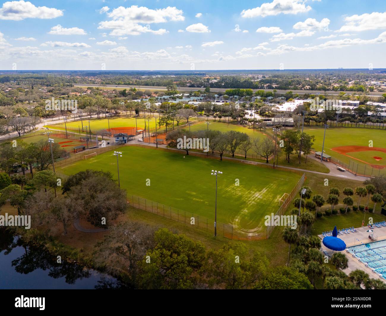 Aerial photo sports fields Golden Gate Community Park Naples Florida ...