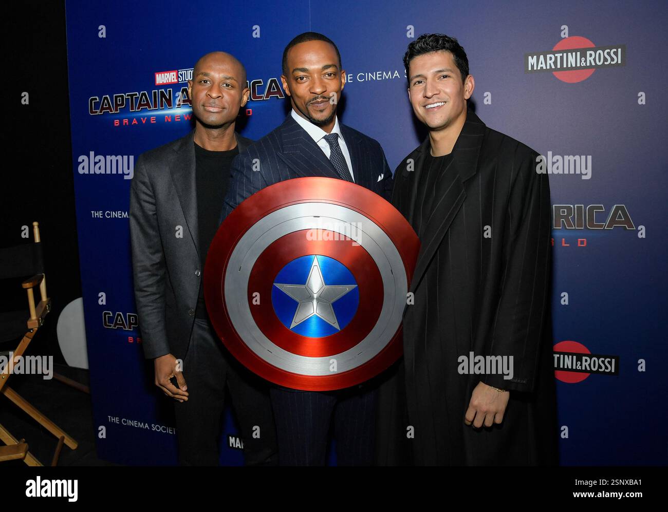 Julius Onah, left, Anthony Mackie and Danny Ramirez attend the special ...
