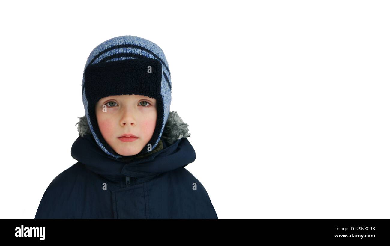 Portrait of a boy on an isolated white background Stock Photo - Alamy
