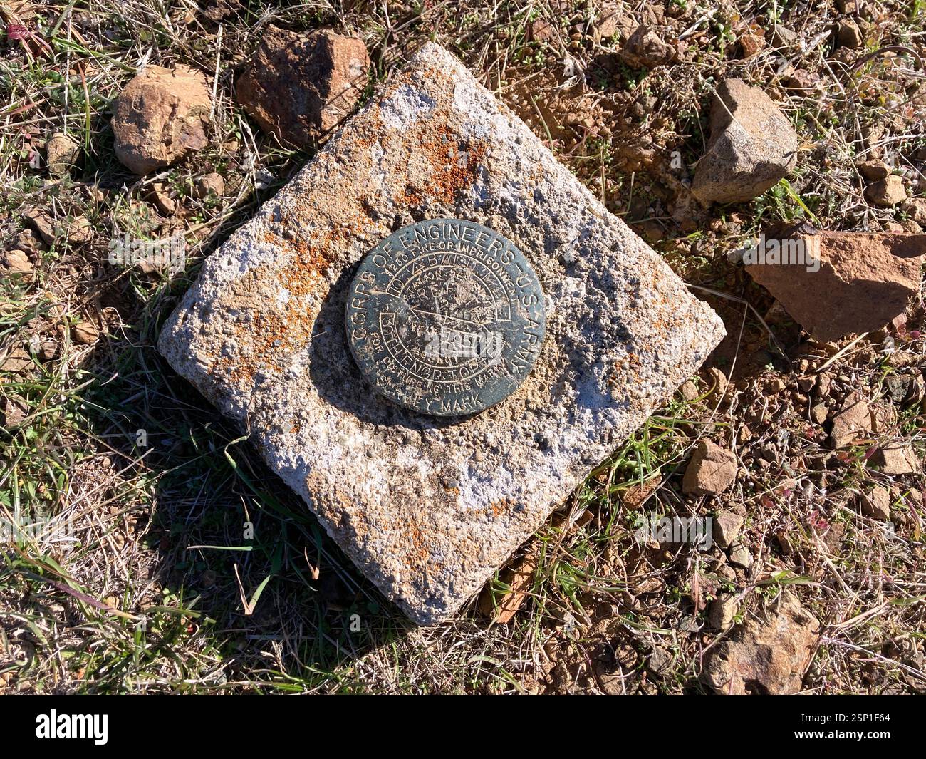 U.S. Army Corps of Engineers geodetic metal survey marker. - California ...