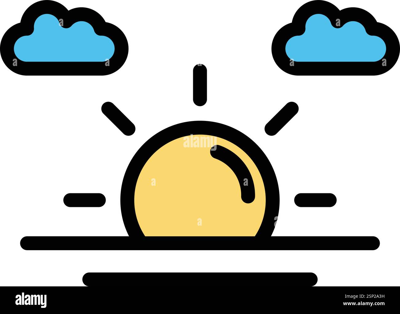 Sun Set Vector Icon Design Illustration Stock Vector