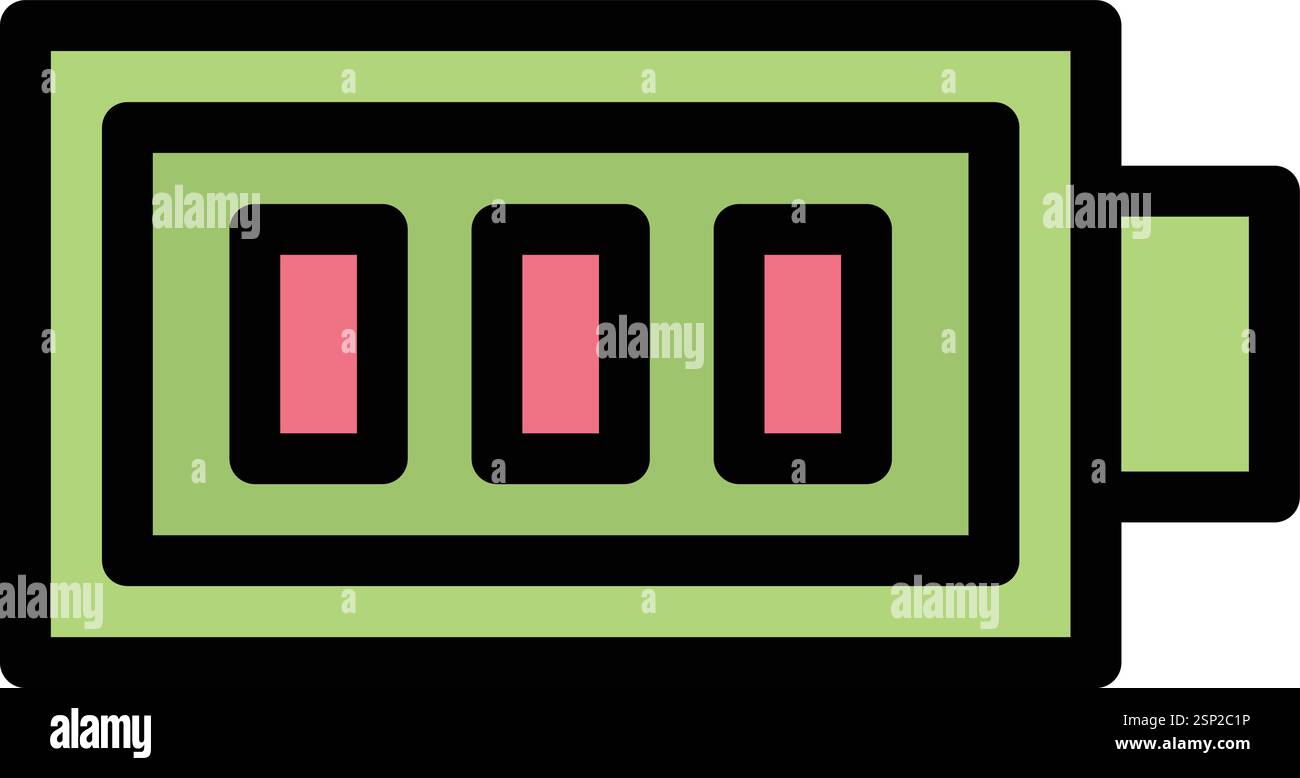 Full Battery Vector Icon Design Illustration Stock Vector