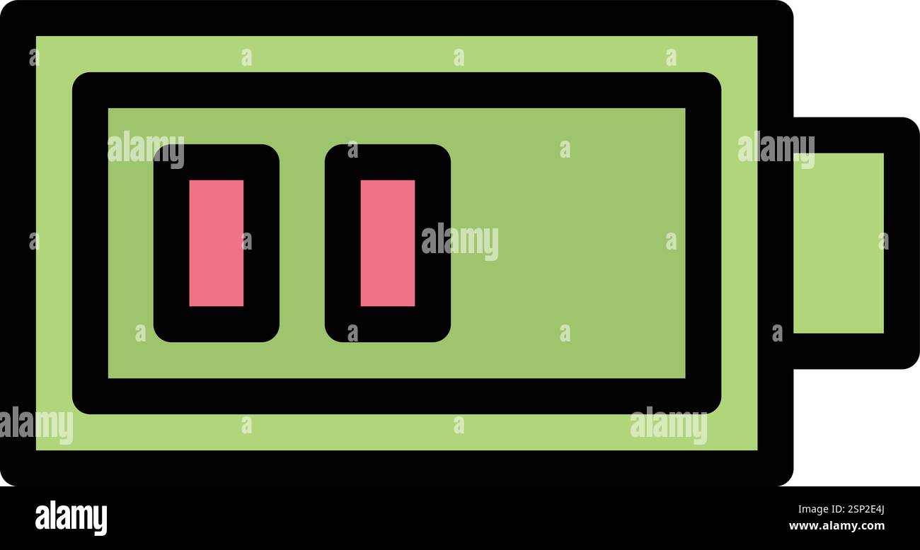 Half Battery Vector Icon Design Illustration Stock Vector