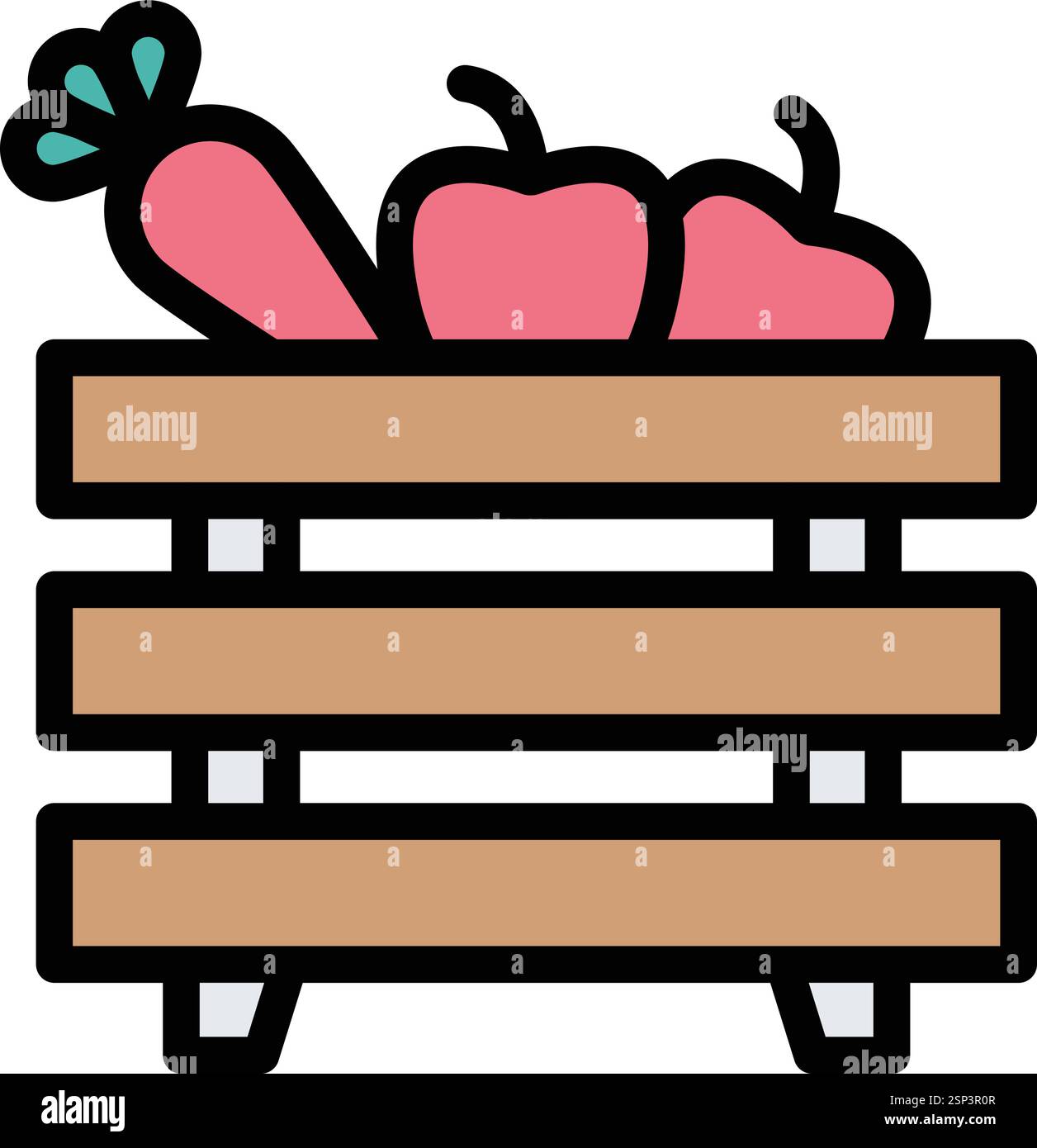 Fruit basket Vector Icon Design Illustration Stock Vector