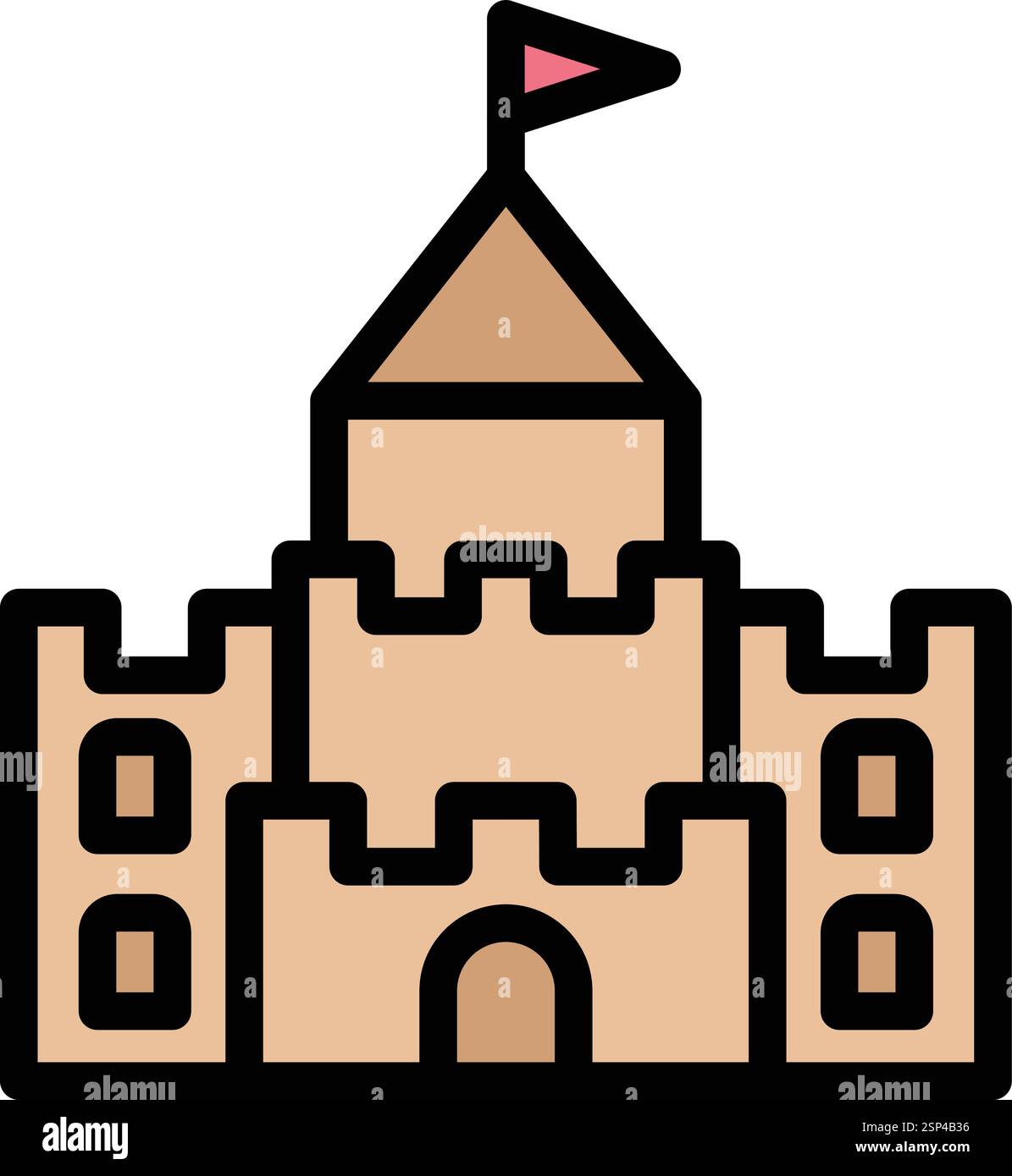 Sand castle Vector Icon Design Illustration Stock Vector