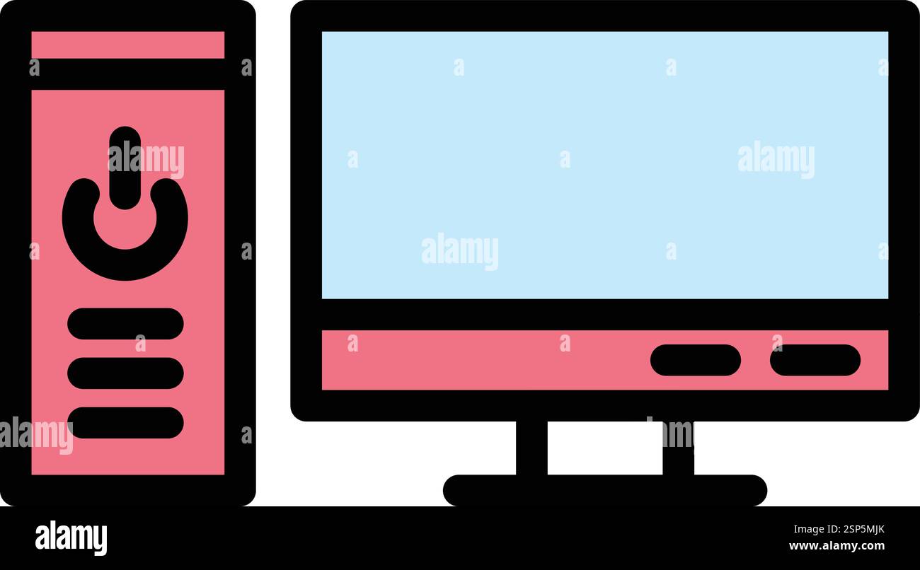 Computer Vector Icon Design Illustration Stock Vector