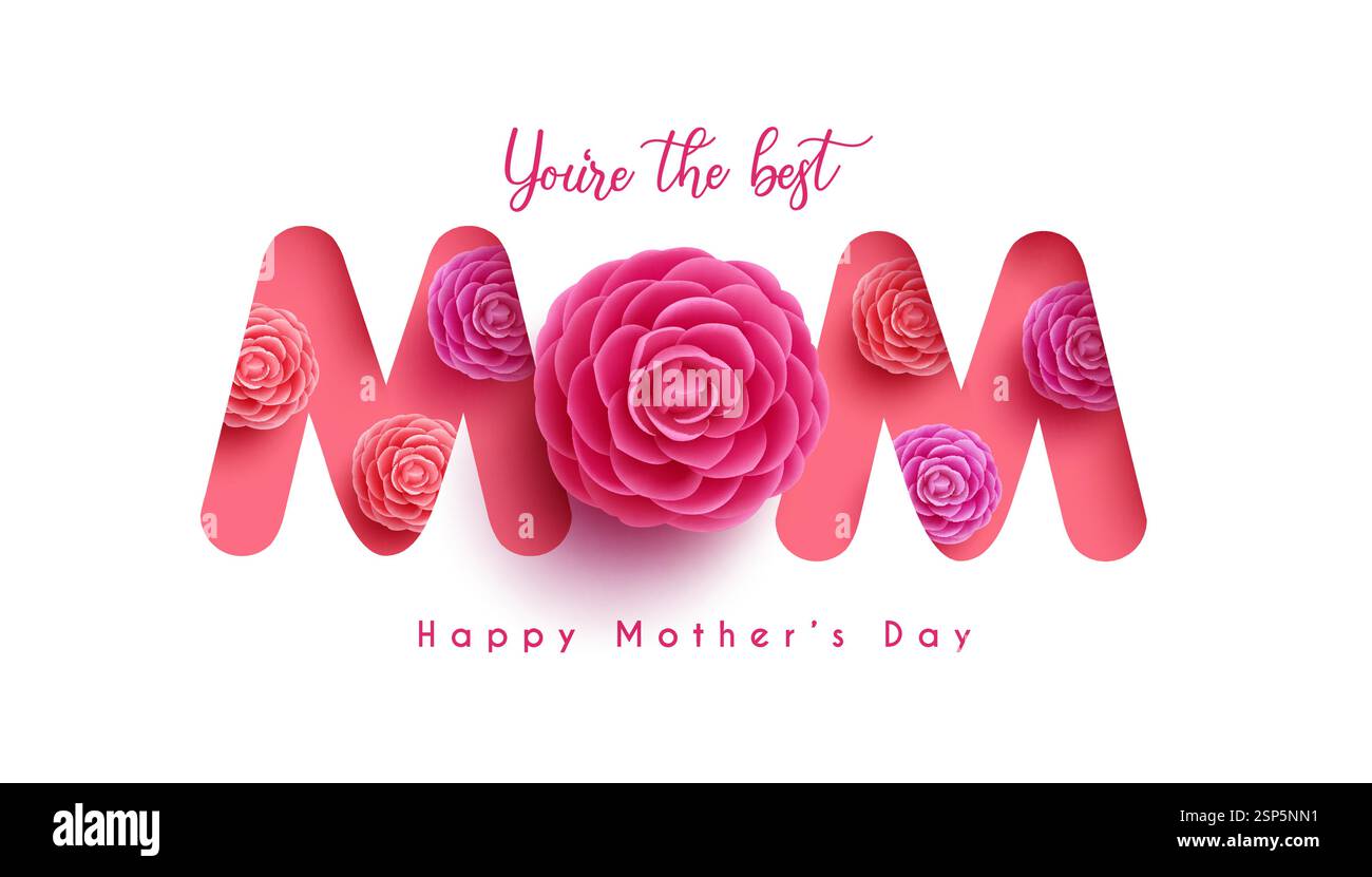 Happy mother's day text vector design. The best mom typography with ...