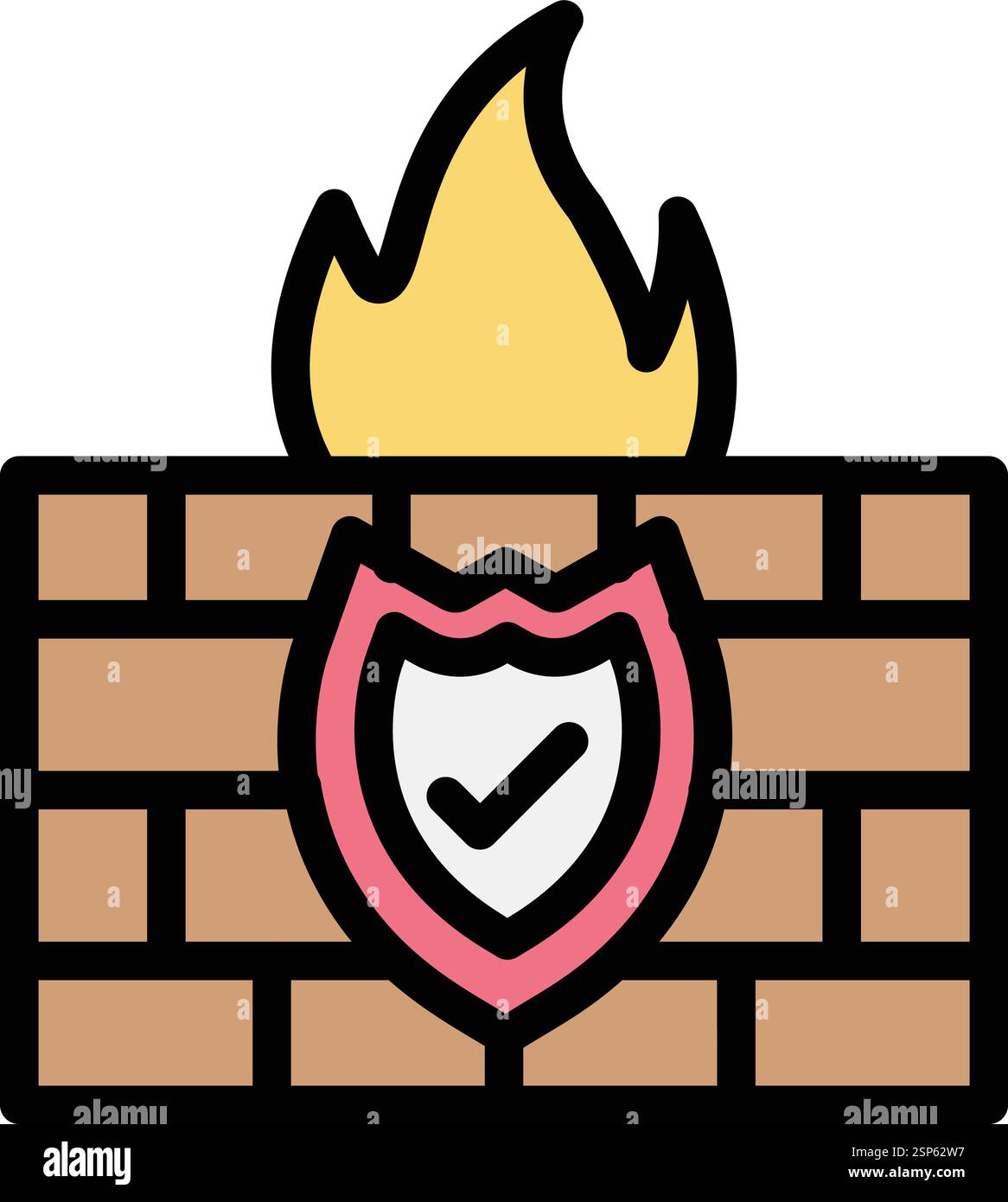 Firewall Vector Icon Design Illustration Stock Vector