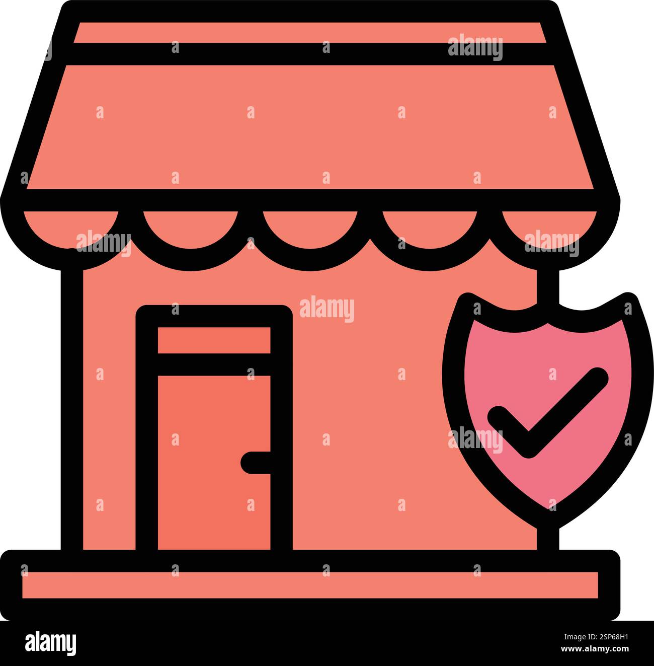 Shop insurance Vector Icon Design Illustration Stock Vector