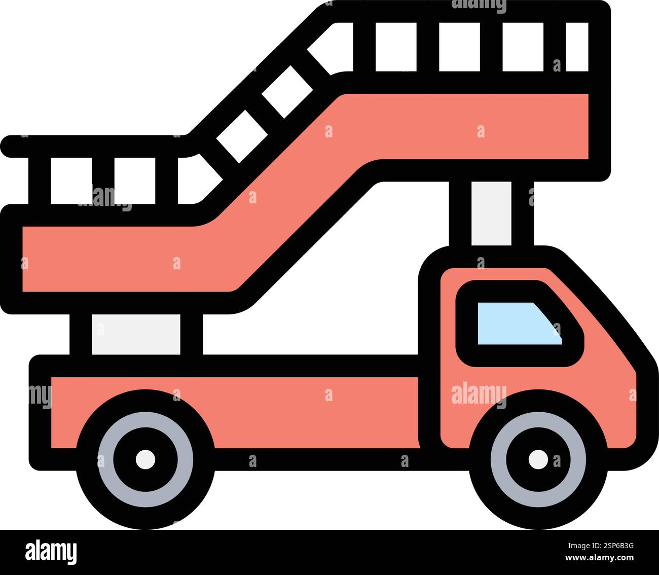 Ladder truck Vector Icon Design Illustration Stock Vector