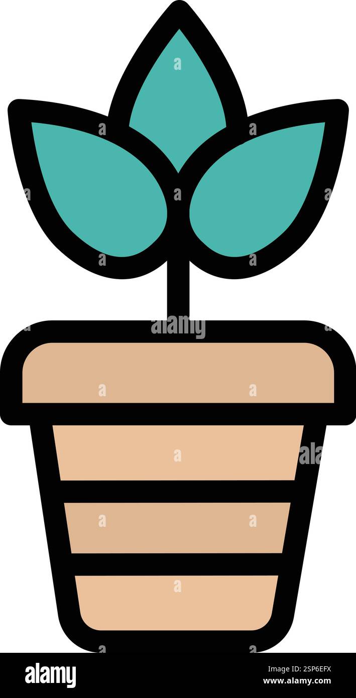 Plant pot Vector Icon Design Illustration Stock Vector