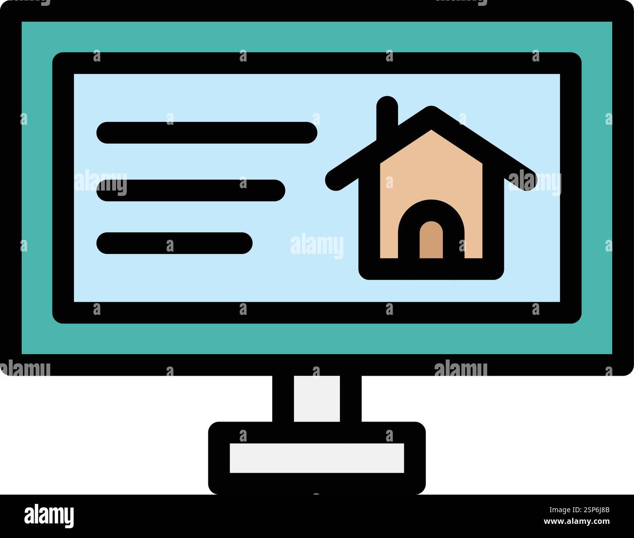 Computer house Vector Icon Design Illustration Stock Vector