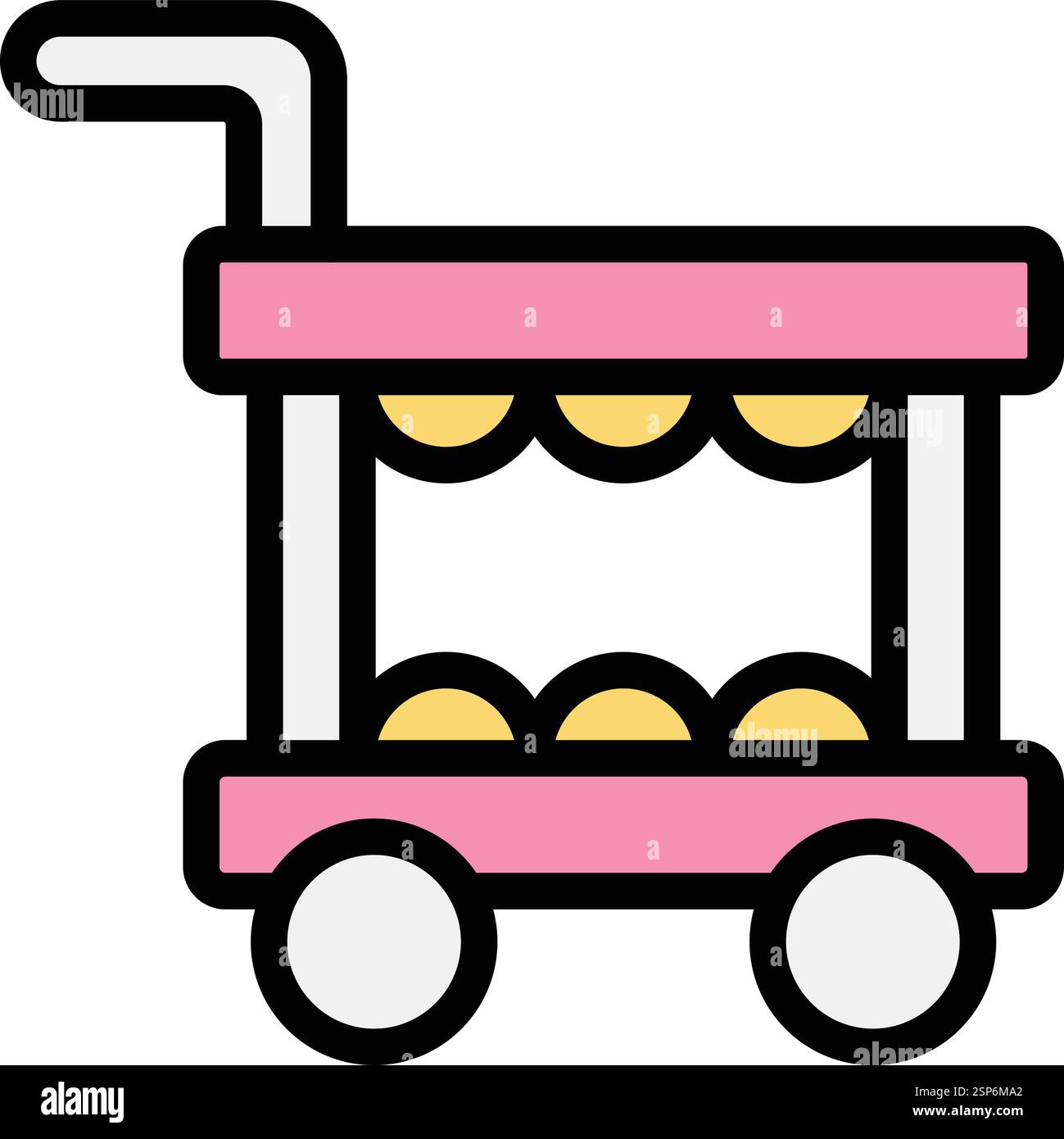 Food trolley Vector Icon Design Illustration Stock Vector