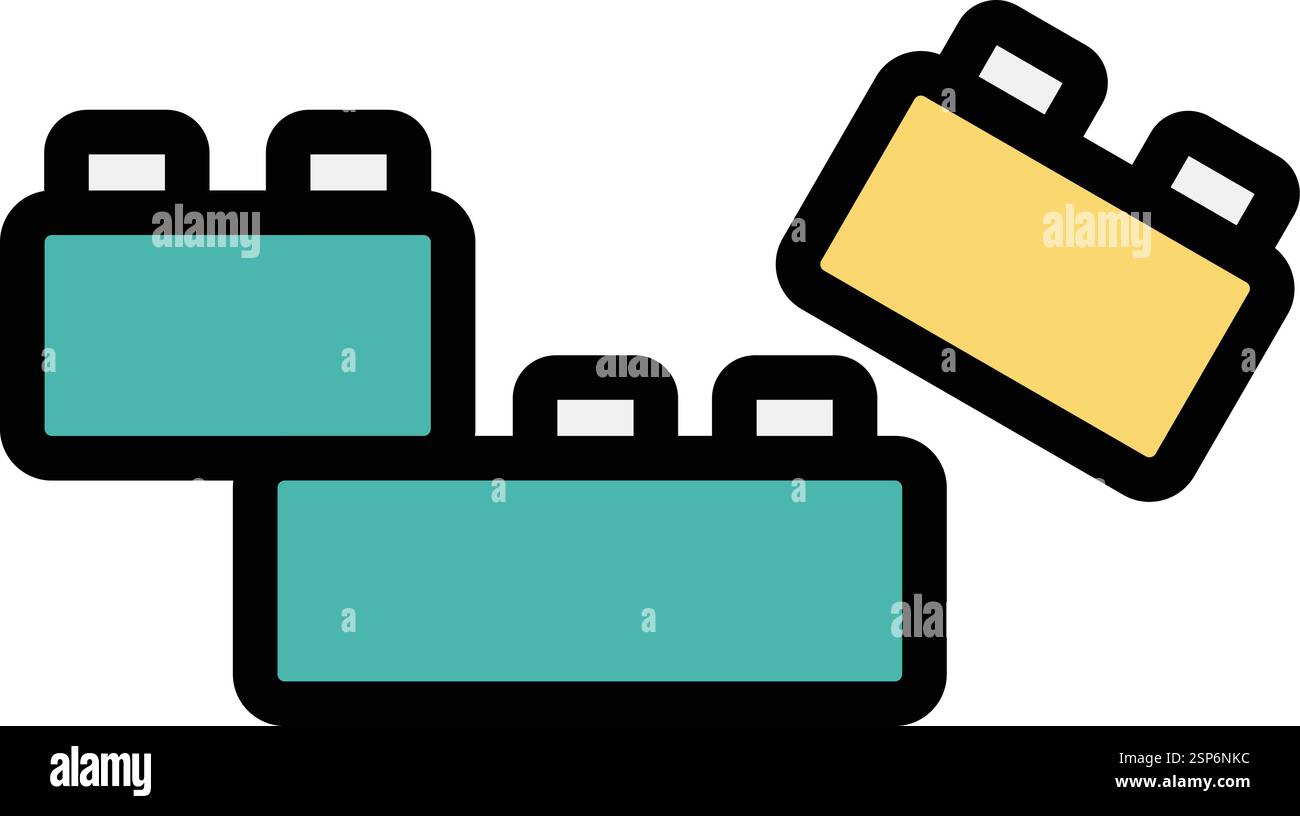 Plastic blocks Vector Icon Design Illustration Stock Vector