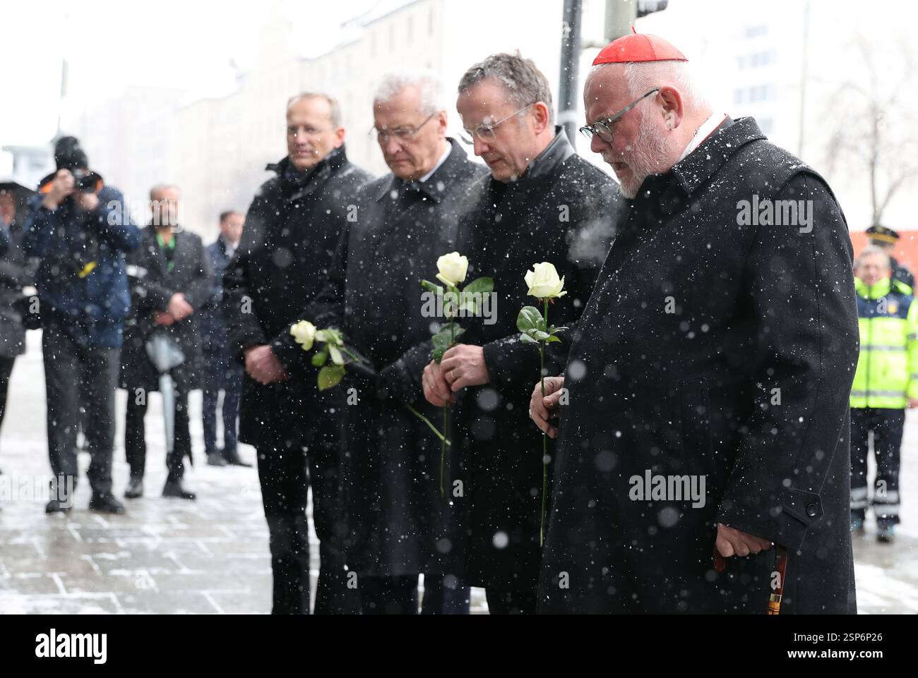 Munich, Germany. 14th Feb, 2025. Silent commemoration by Markus Söder ...