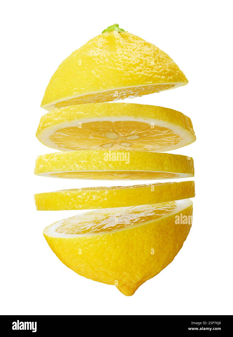 Perfectly sliced lemon fruit isolated on white background Stock Photo ...