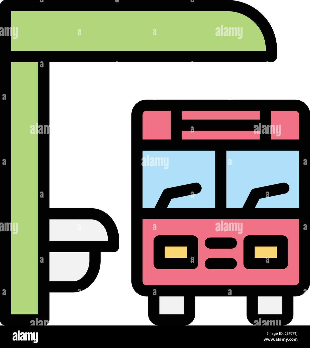 Bus stop Vector Icon Design Illustration Stock Vector
