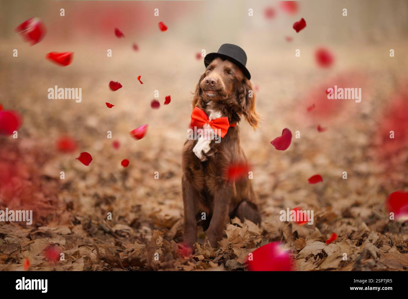 Portrait of a working cocker spaniel dog. Stock Photo
