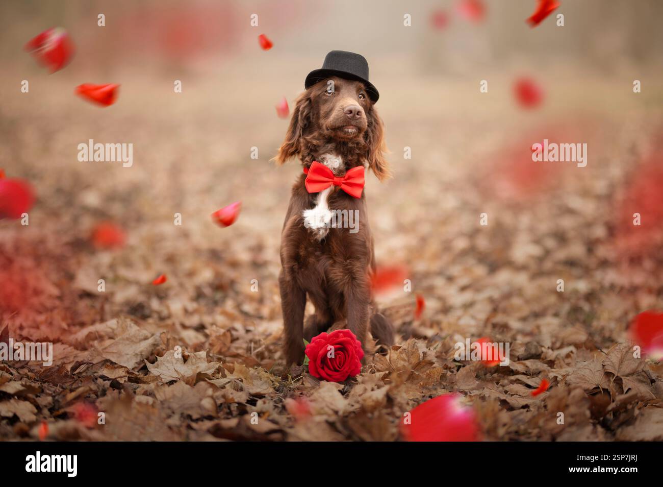 Portrait of a working cocker spaniel dog. Stock Photo