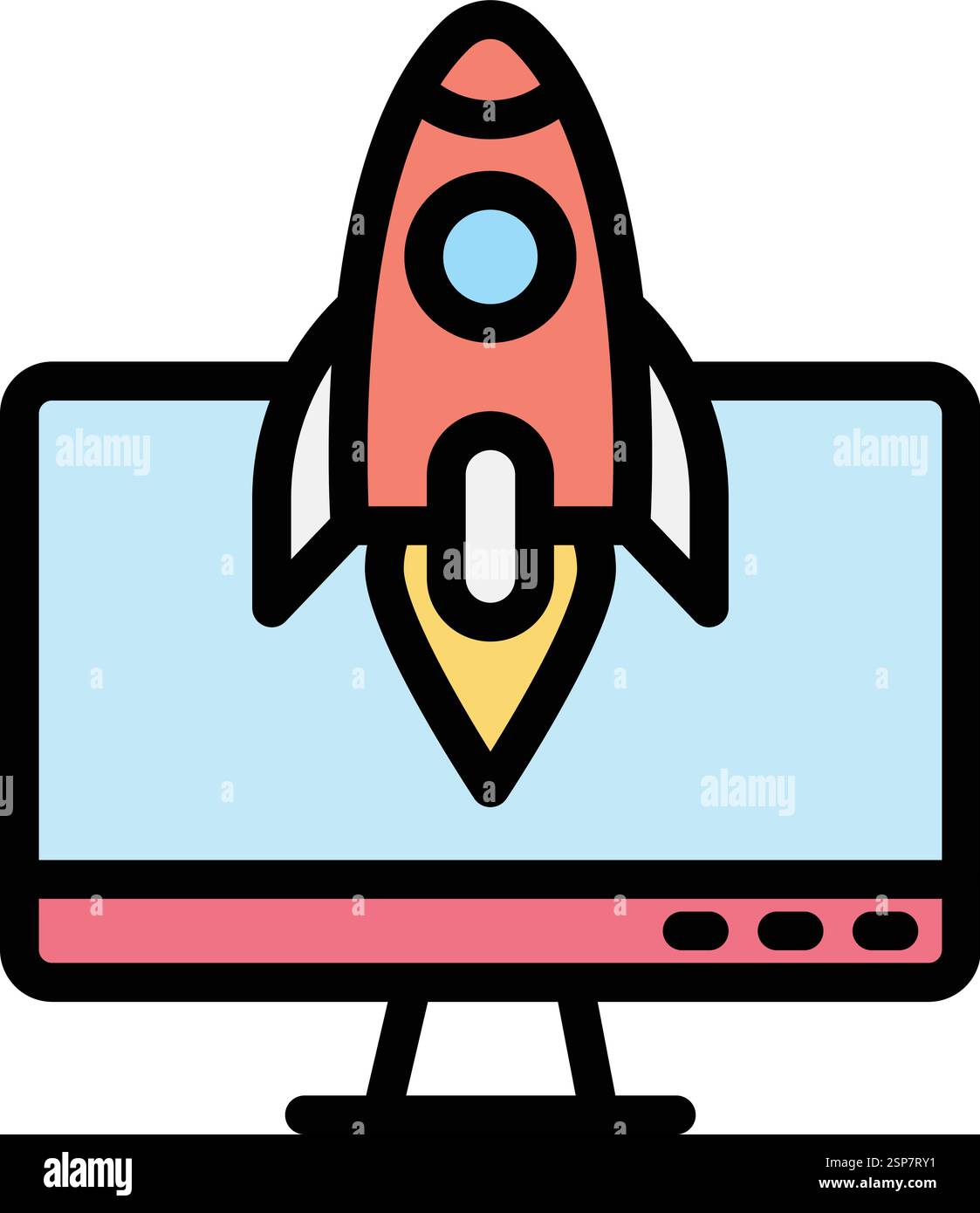 Monitor Vector Icon Design Illustration Stock Vector