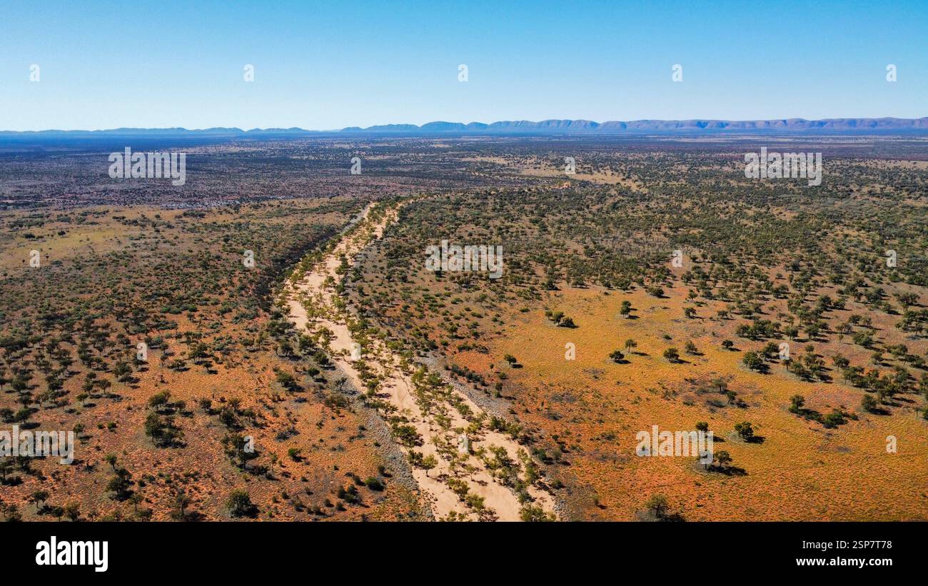 Aerial view dry outback river hi-res stock photography and images - Alamy