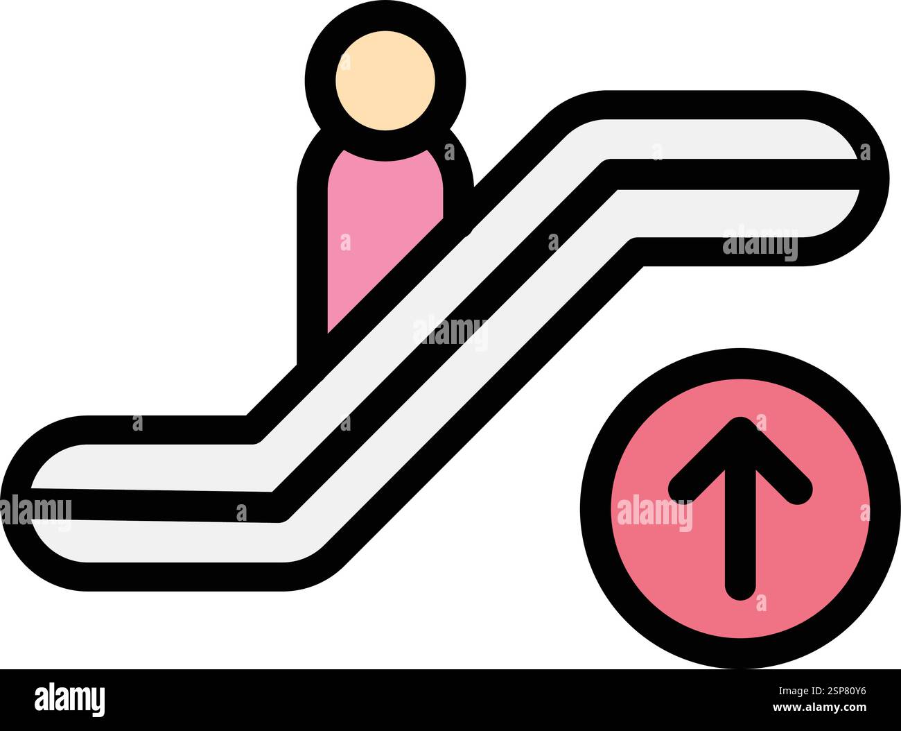 Escalator up Vector Icon Design Illustration Stock Vector