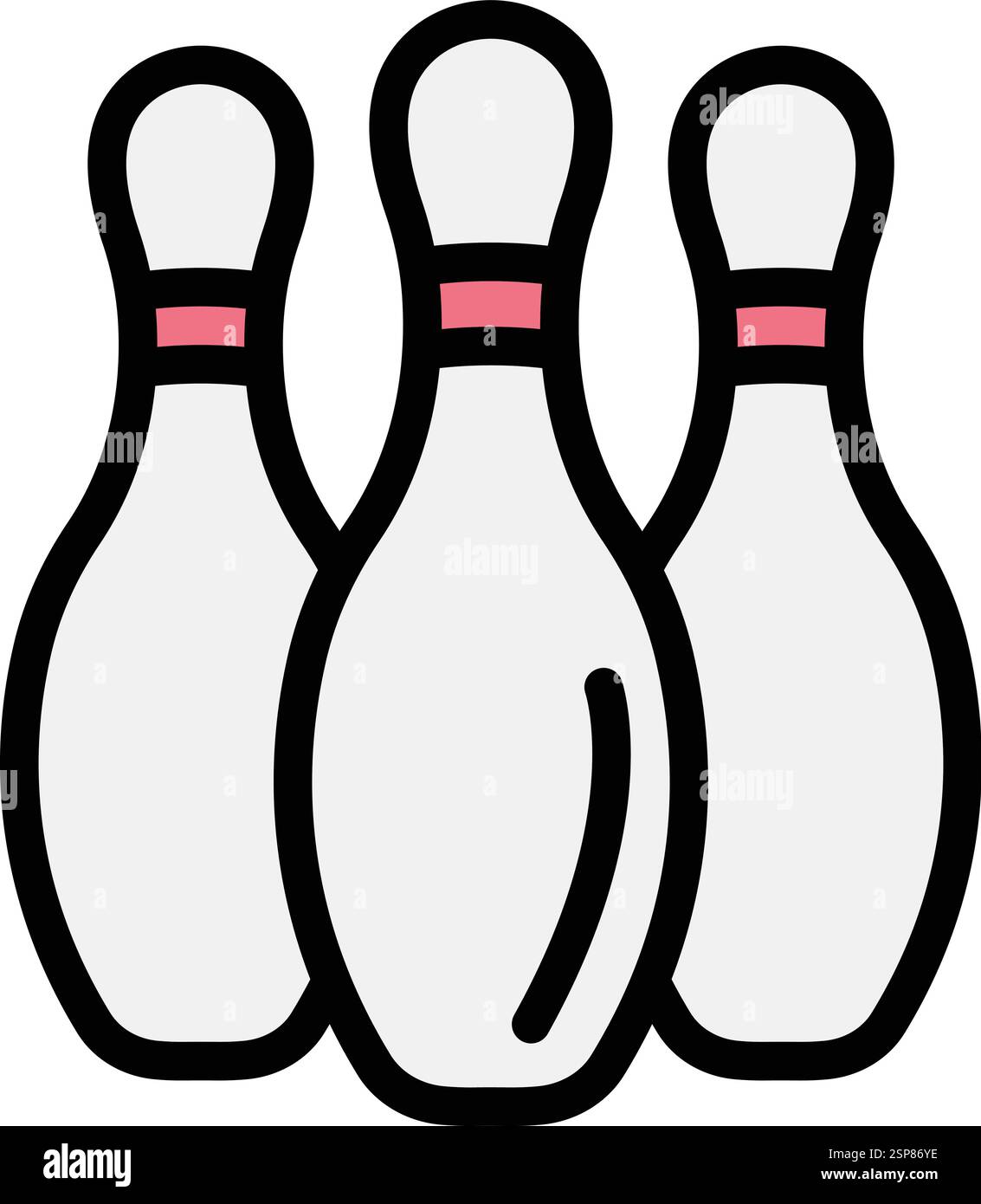 Bowling pins Vector Icon Design Illustration Stock Vector