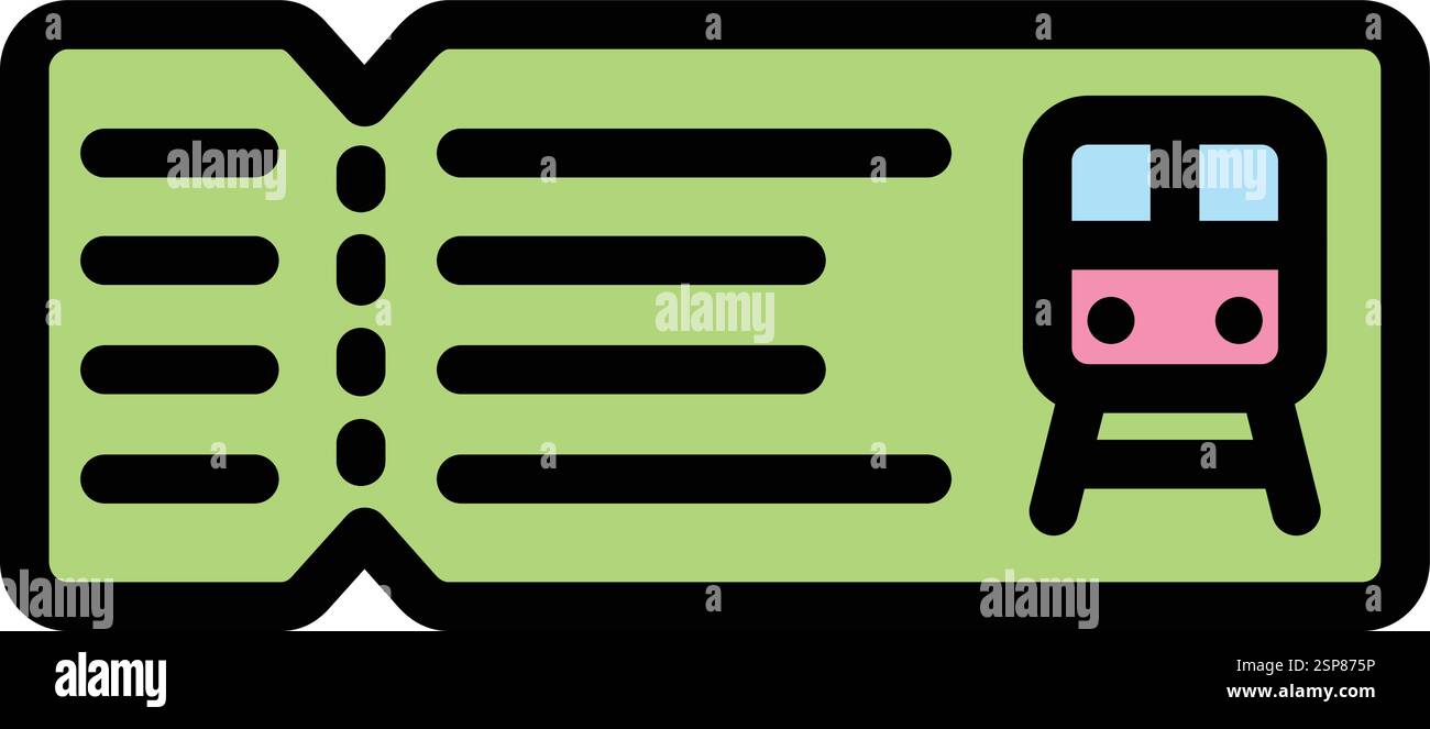 Train ticket Vector Icon Design Illustration Stock Vector