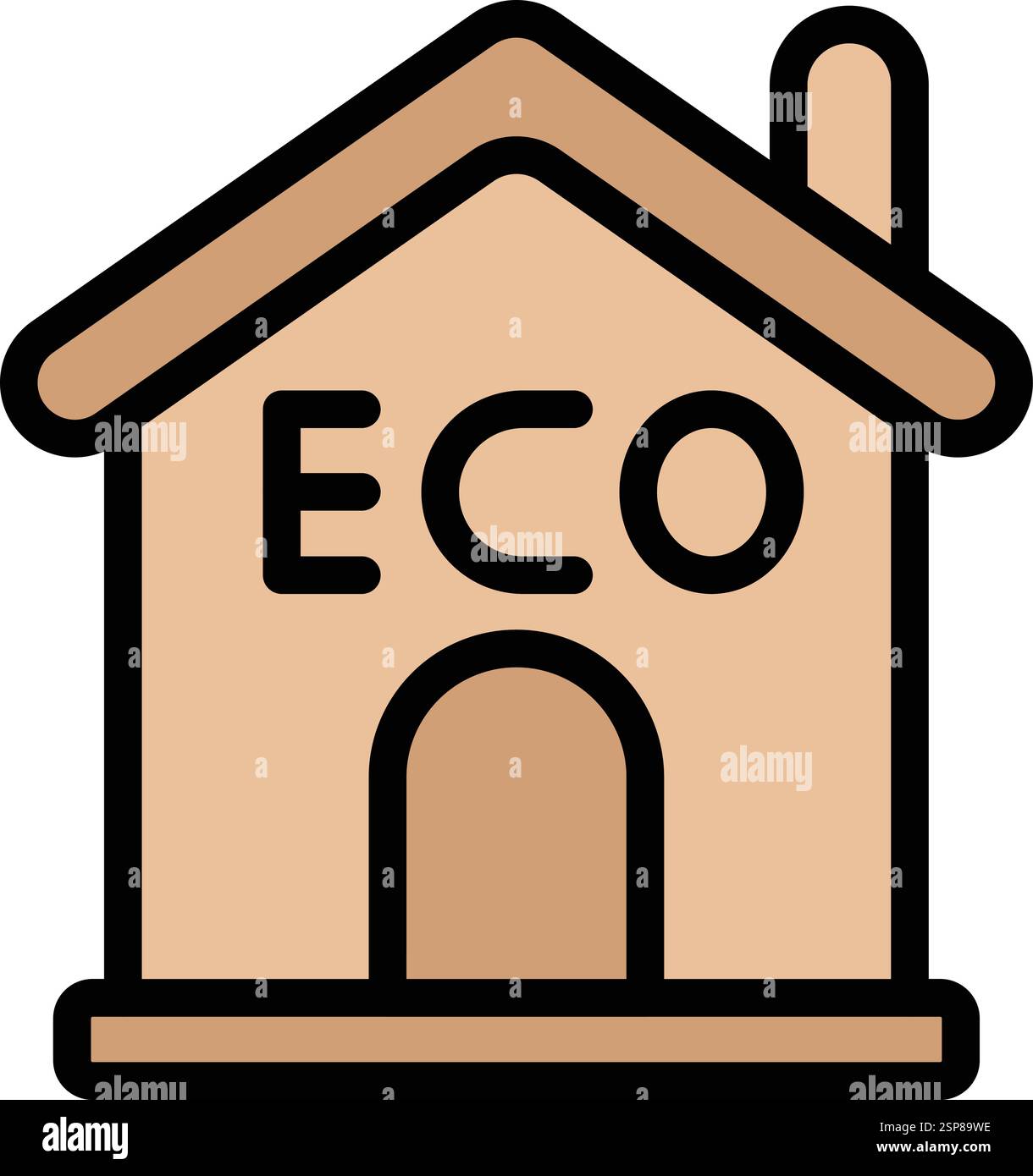 Eco house Vector Icon Design Illustration Stock Vector