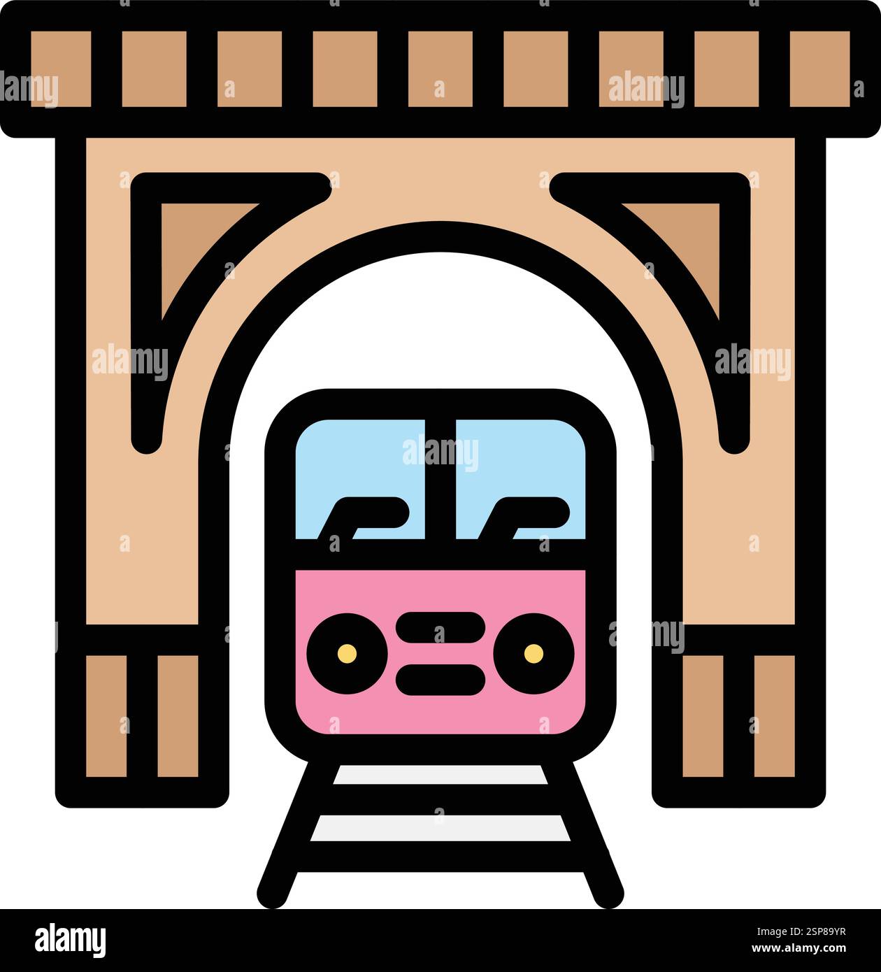 Train tunnel Vector Icon Design Illustration Stock Vector