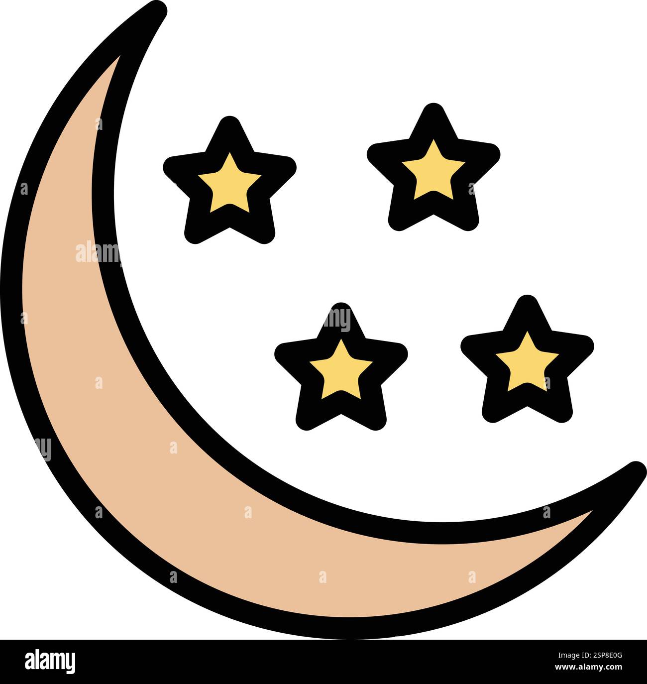 Half moon Vector Icon Design Illustration Stock Vector